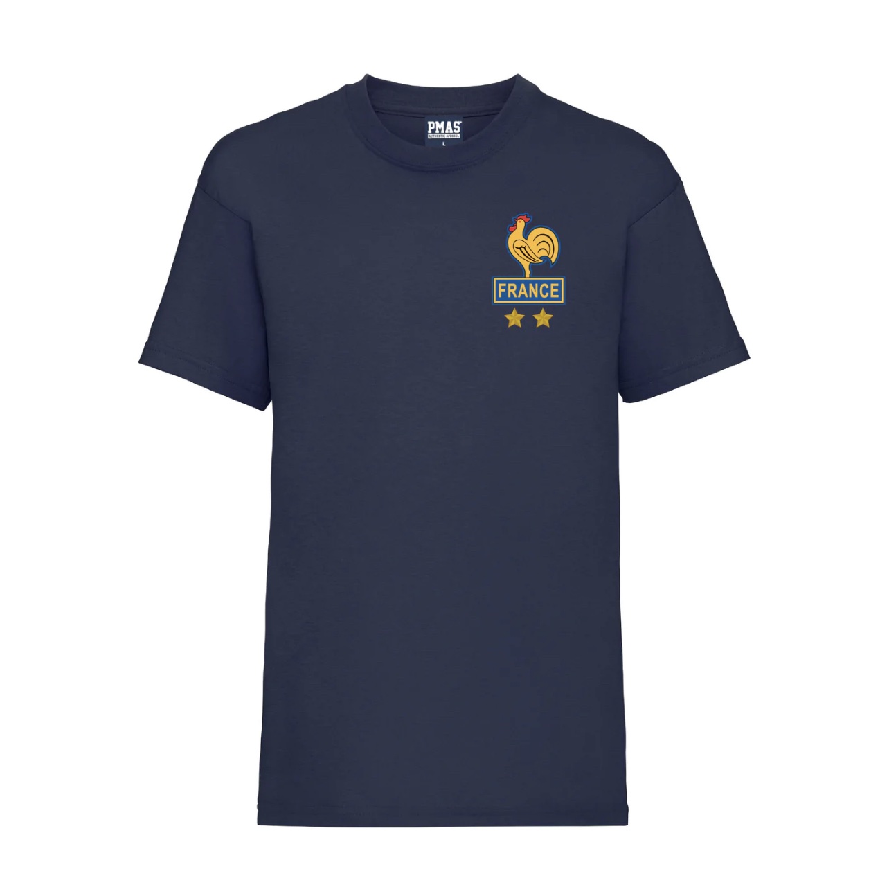 ADULTS FRANCE HOME COTTON FOOTBALL T-SHIRT WITH FREE PERSONALISATION - NAVY