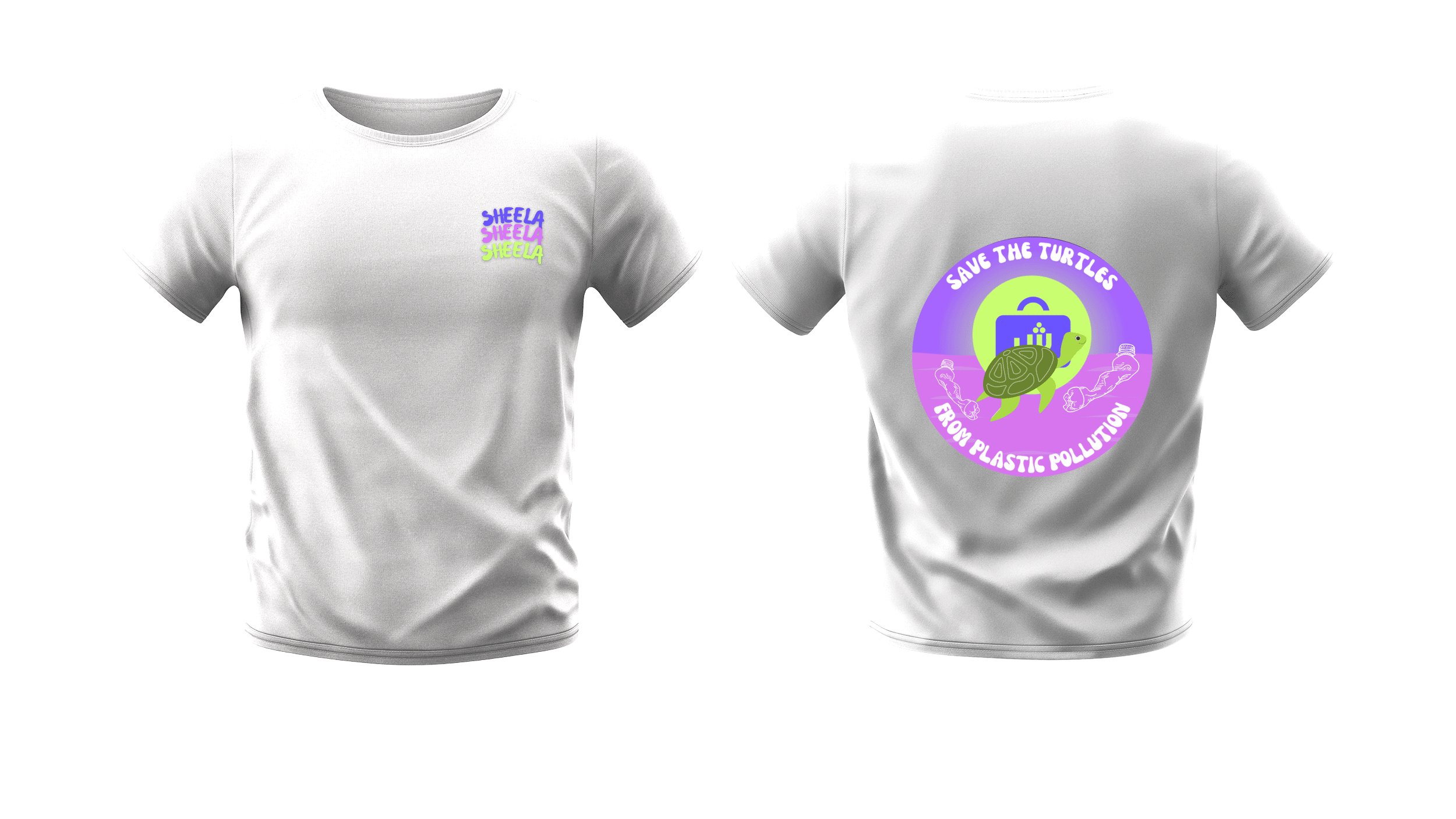 White Save The Turtle