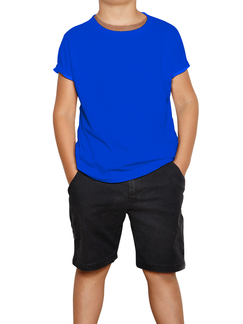 Royal Blue T-Shirt - Round Neck For Kids - Plain