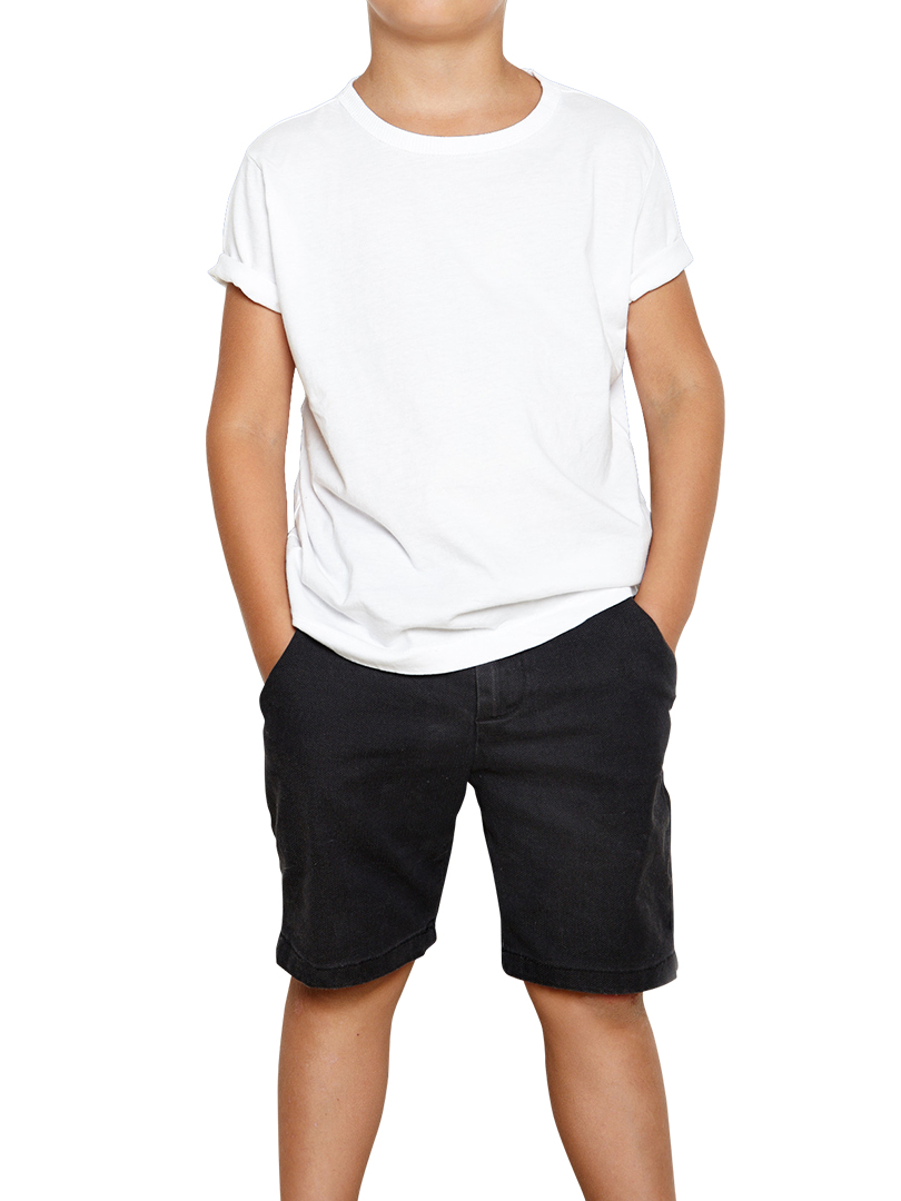 White T-Shirt - Round Neck For Kids - Plain