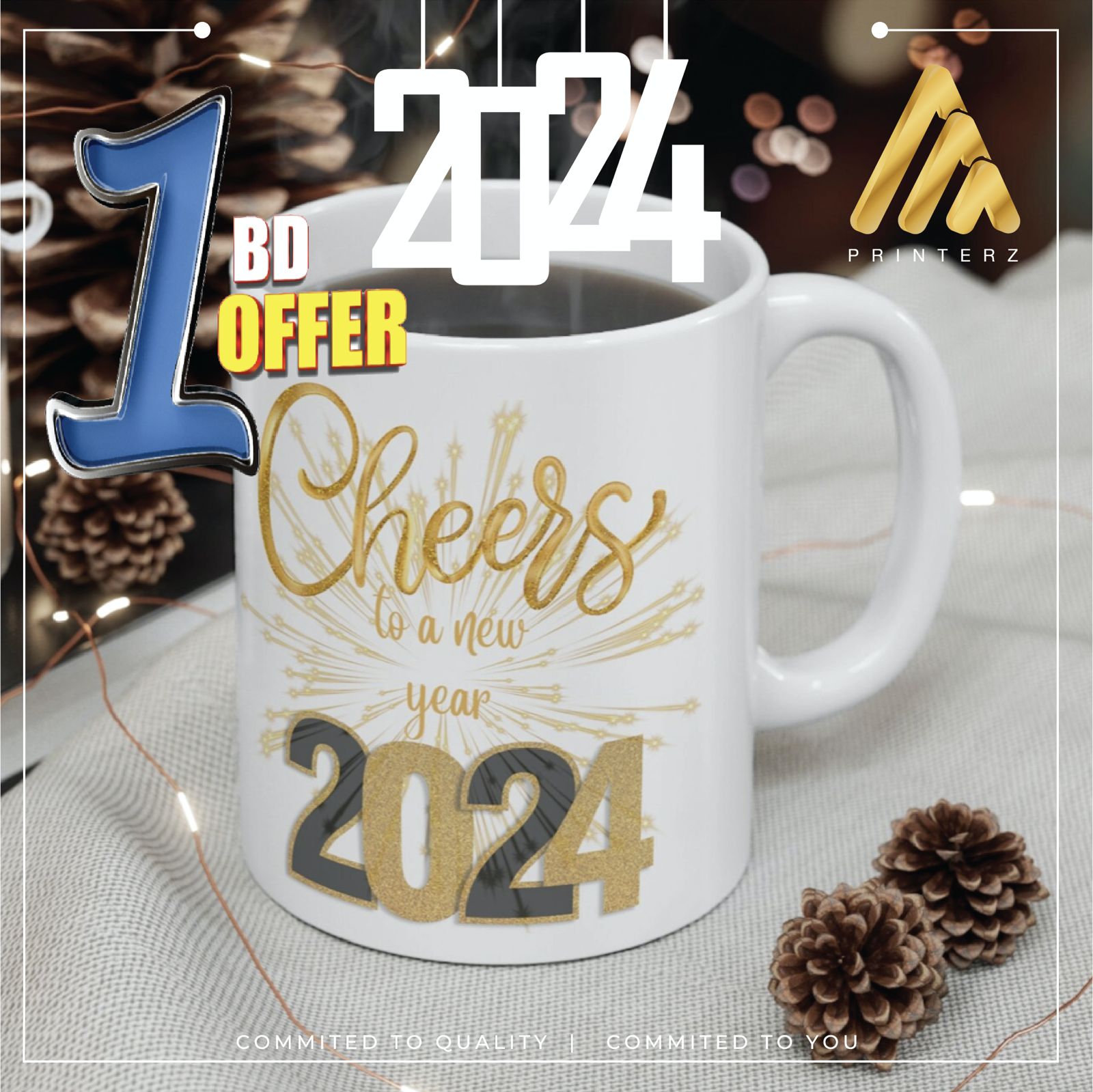Cheers to New Year Ceramic Mug
