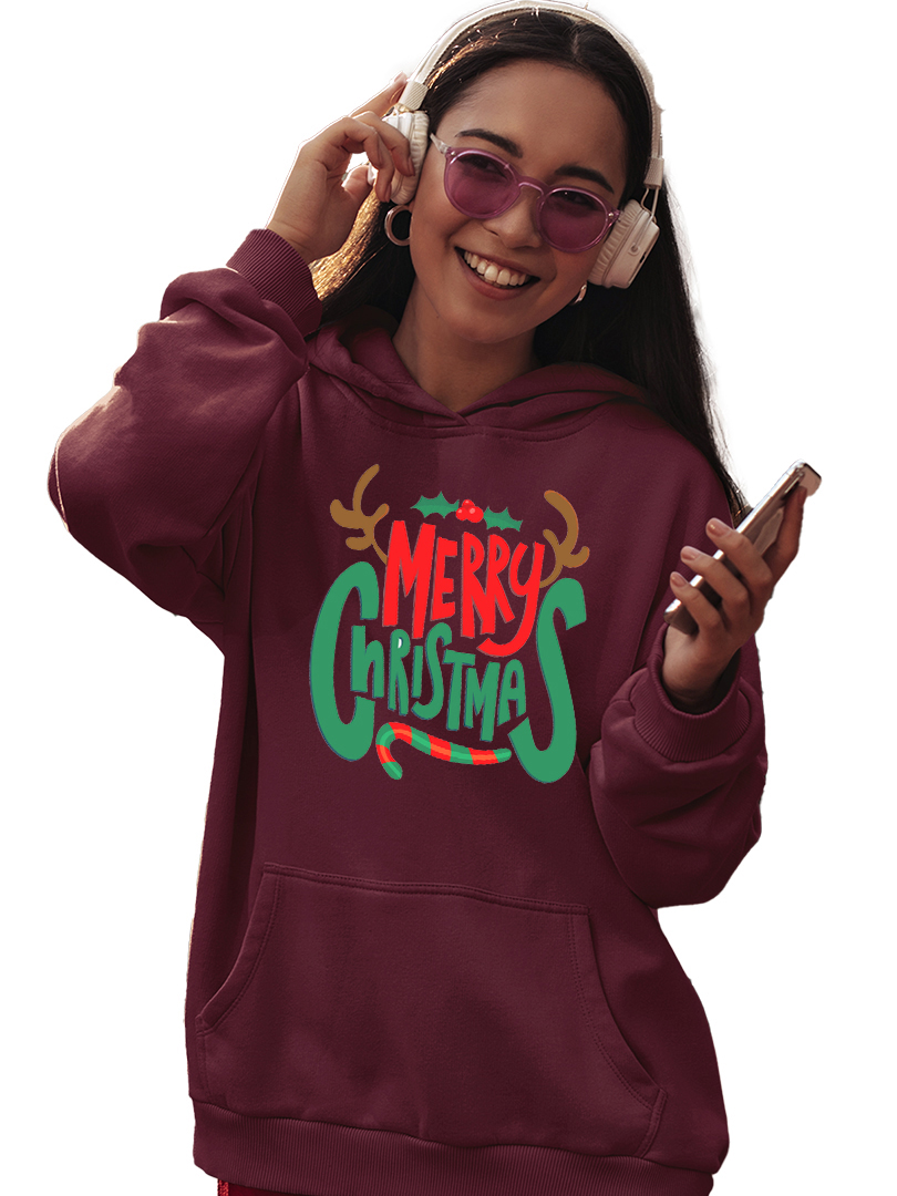 Oak Maroon Christmas Hoodie for Adult's