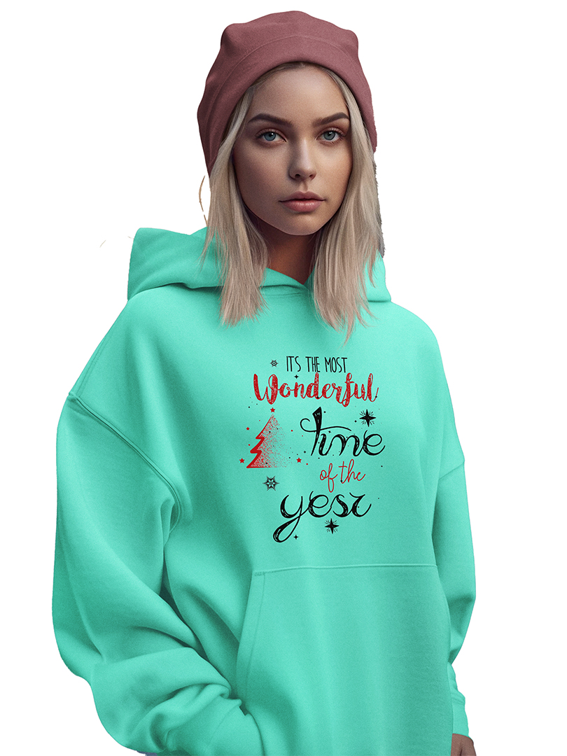 Aloe Green Christmas Hoodie for Adult's