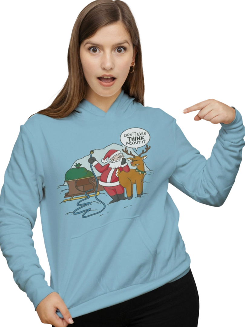 Light Blue Christmas Hoodie for Adult's