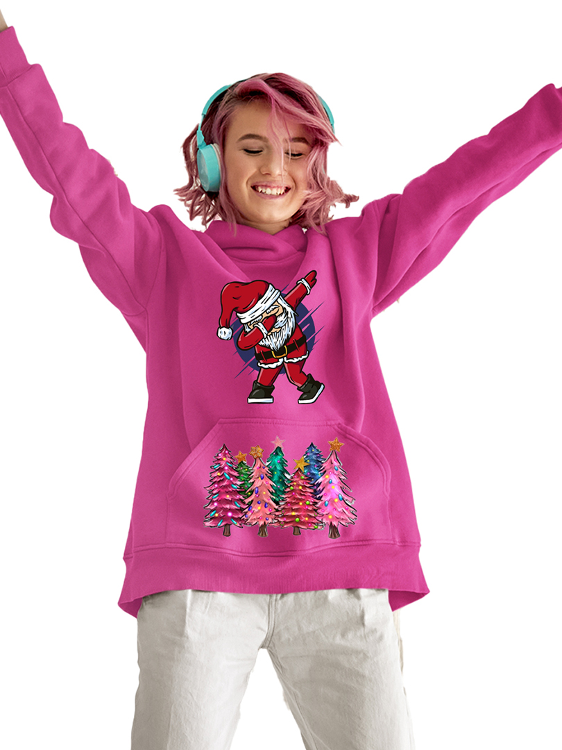 Magenta Pink Christmas Hoodie for Adult's