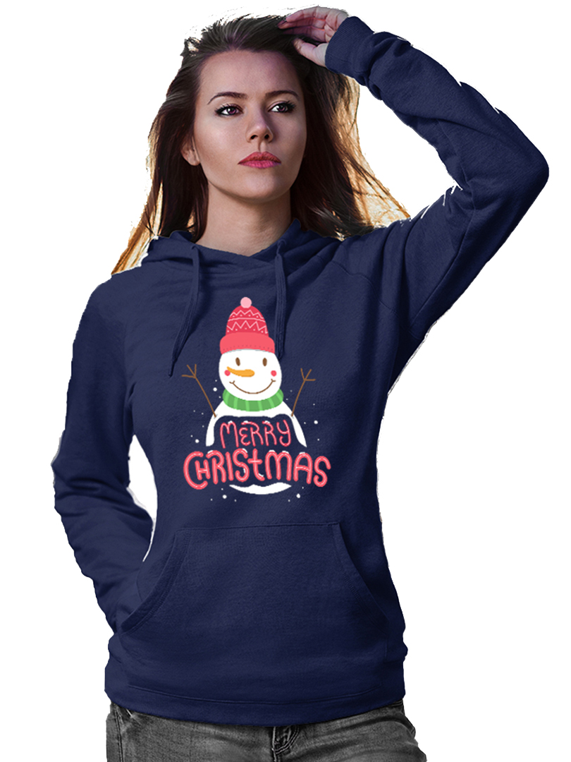 Navy Blue Christmas Hoodie for Adult's