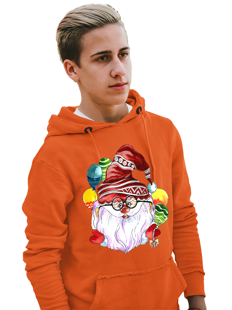 Neon Orange Christmas Hoodie for Adult's