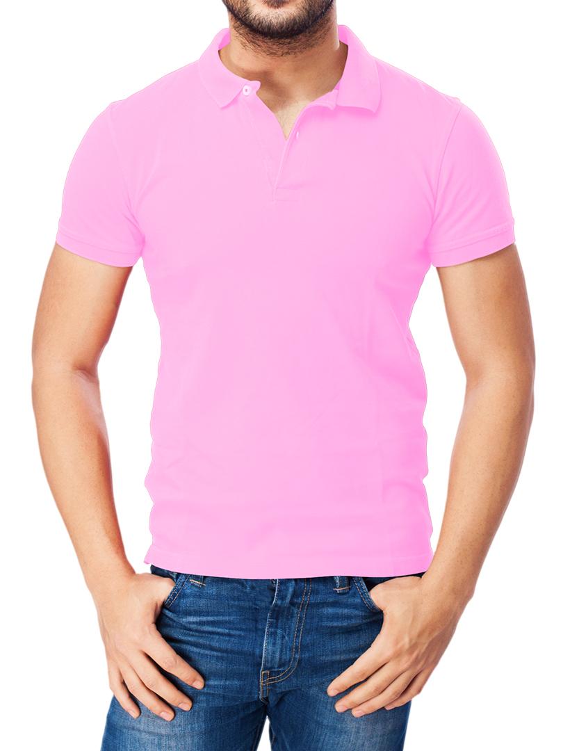Pink T-Shirt Polo For Adults - Plain
