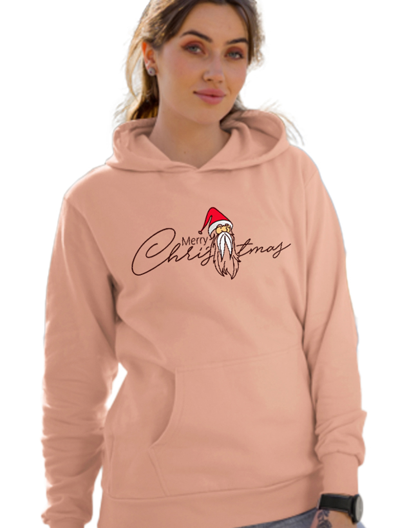 Rose Bud Pink Christmas Hoodie for Adult's