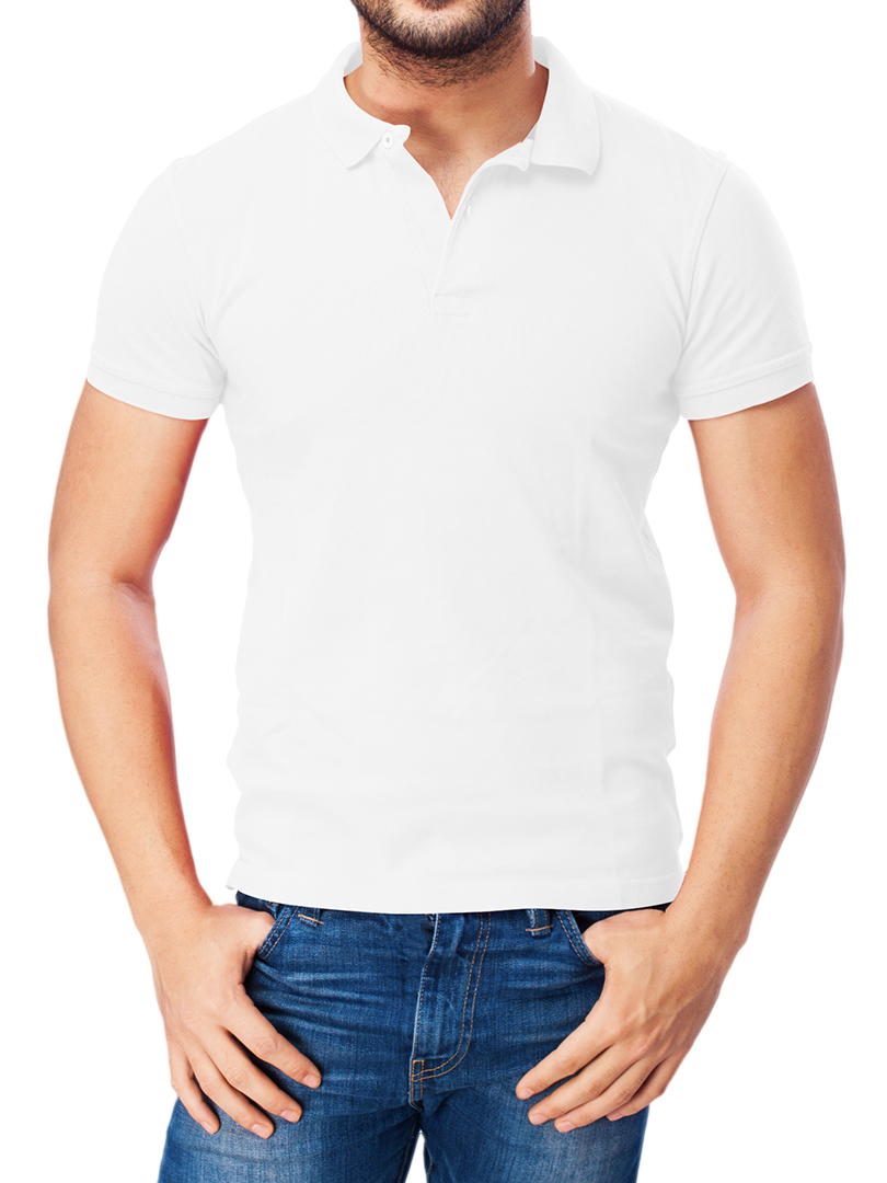 White Polo T-Shirt For Adults - Plain