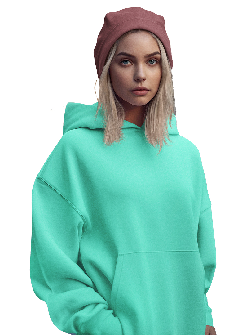 Aloe Green Plain Hoodie for Adult's