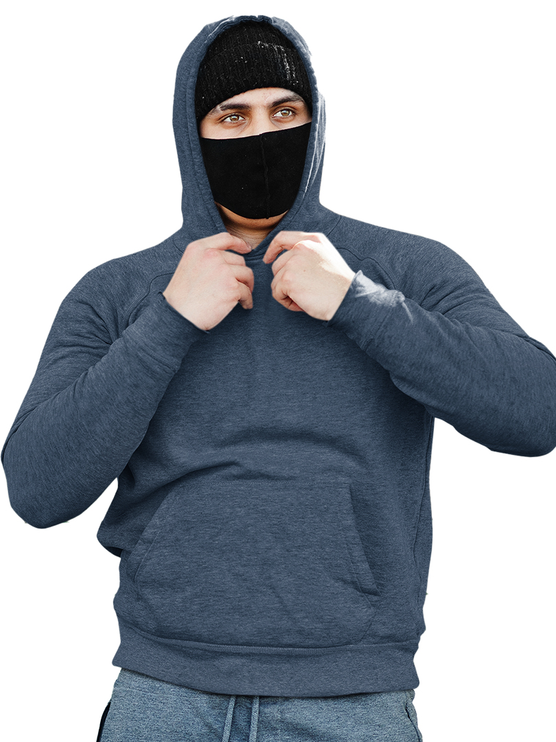 Blue Shade Wash Plain Hoodie for Adult's