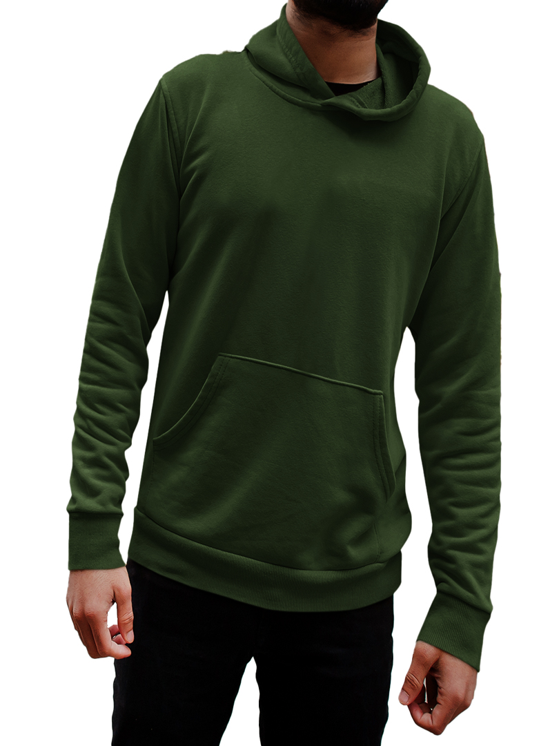 Dark Green Plain Hoodie for Adult's