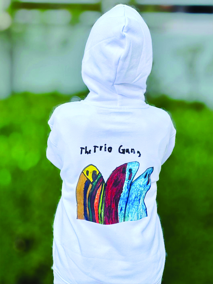The Trio Gang White Hoodie for Adults