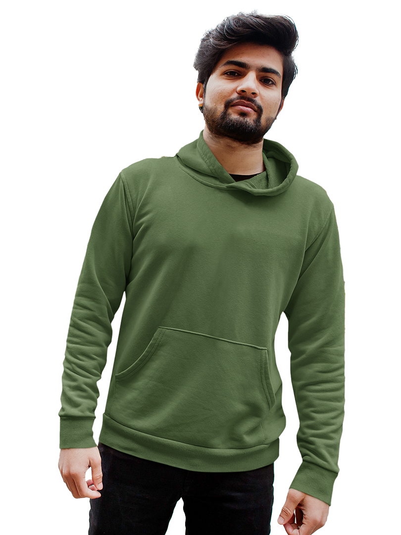 Pine Green Plain Hoodie for Adult's