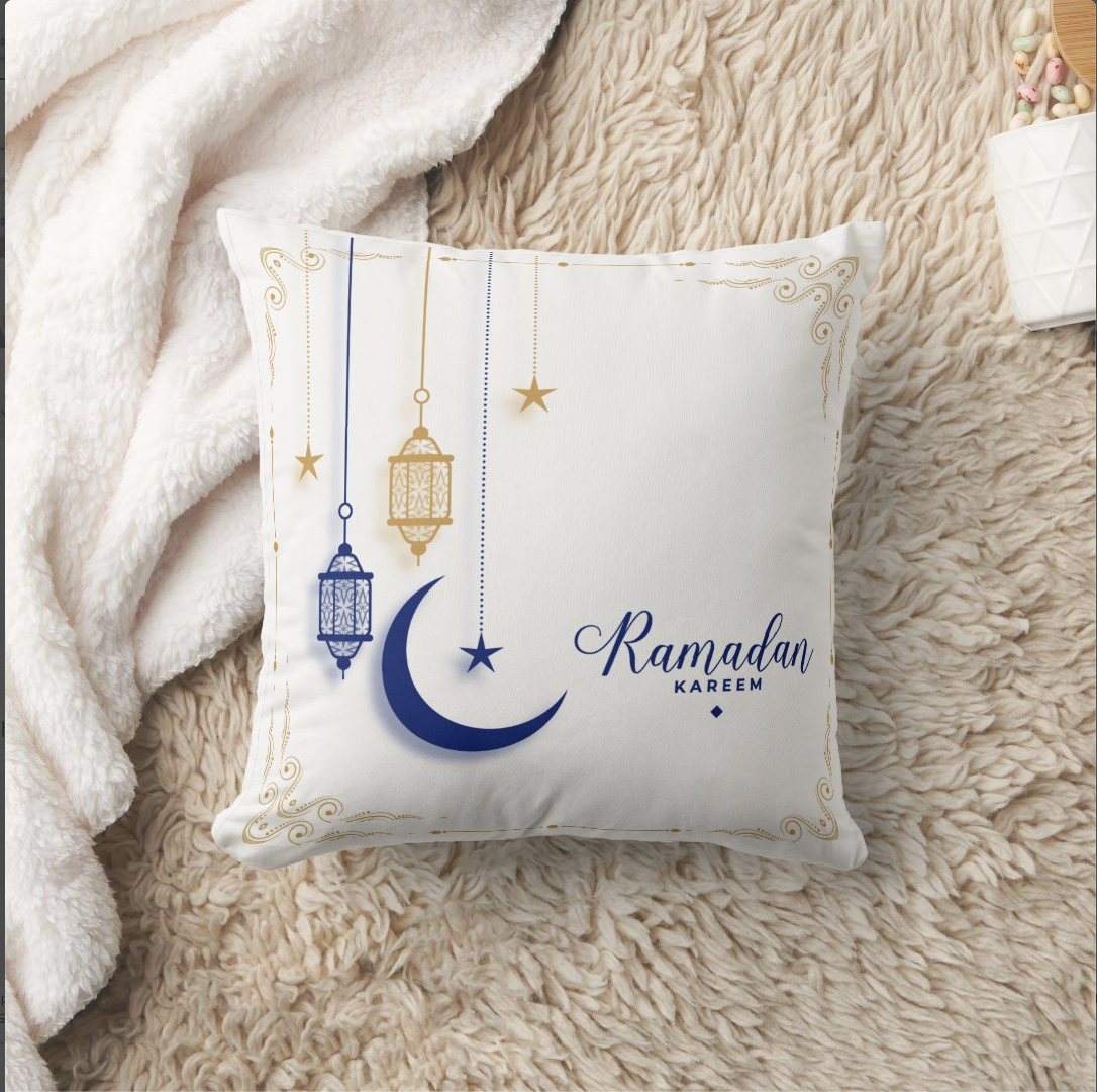 Ramadan Blue Pillow