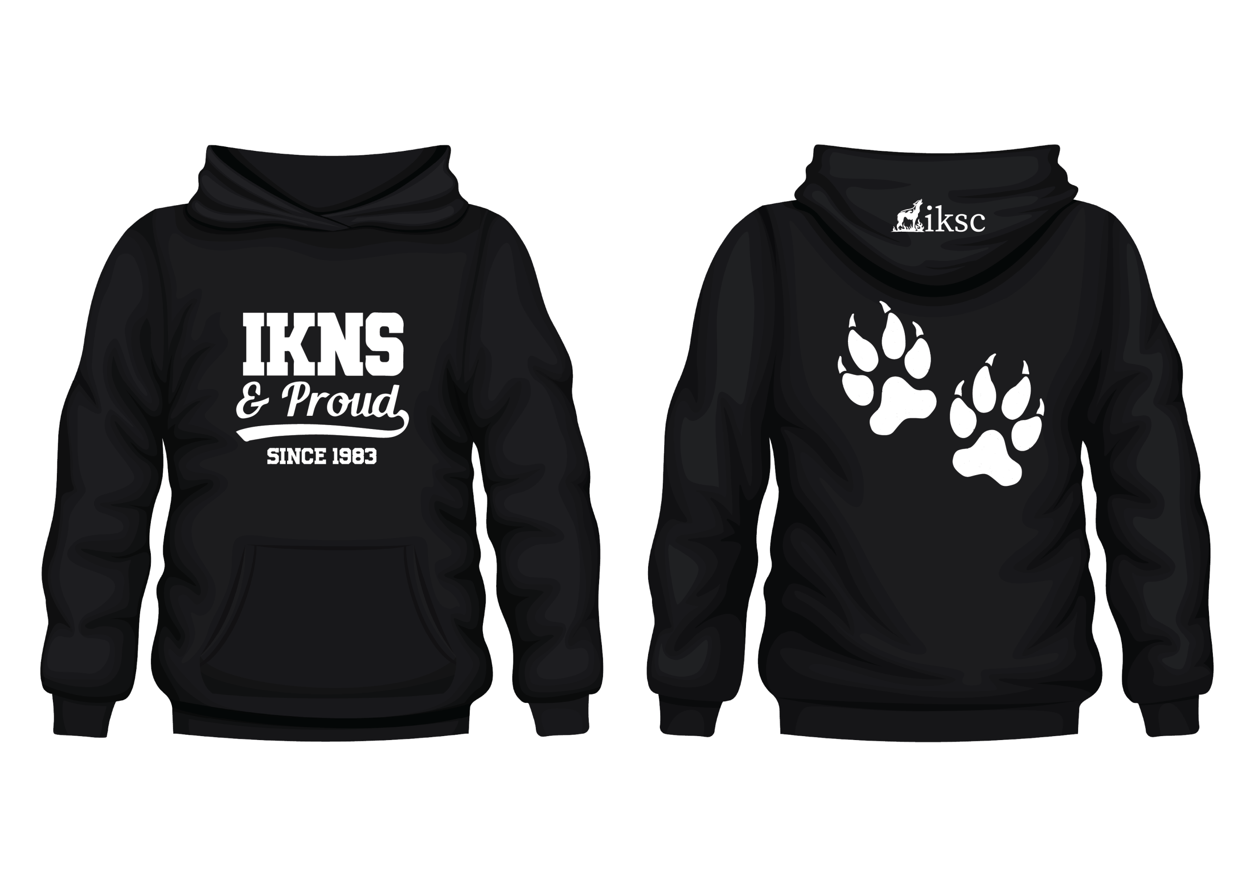 IKNS & Proud Hoodie | Black Hoodie with White Print