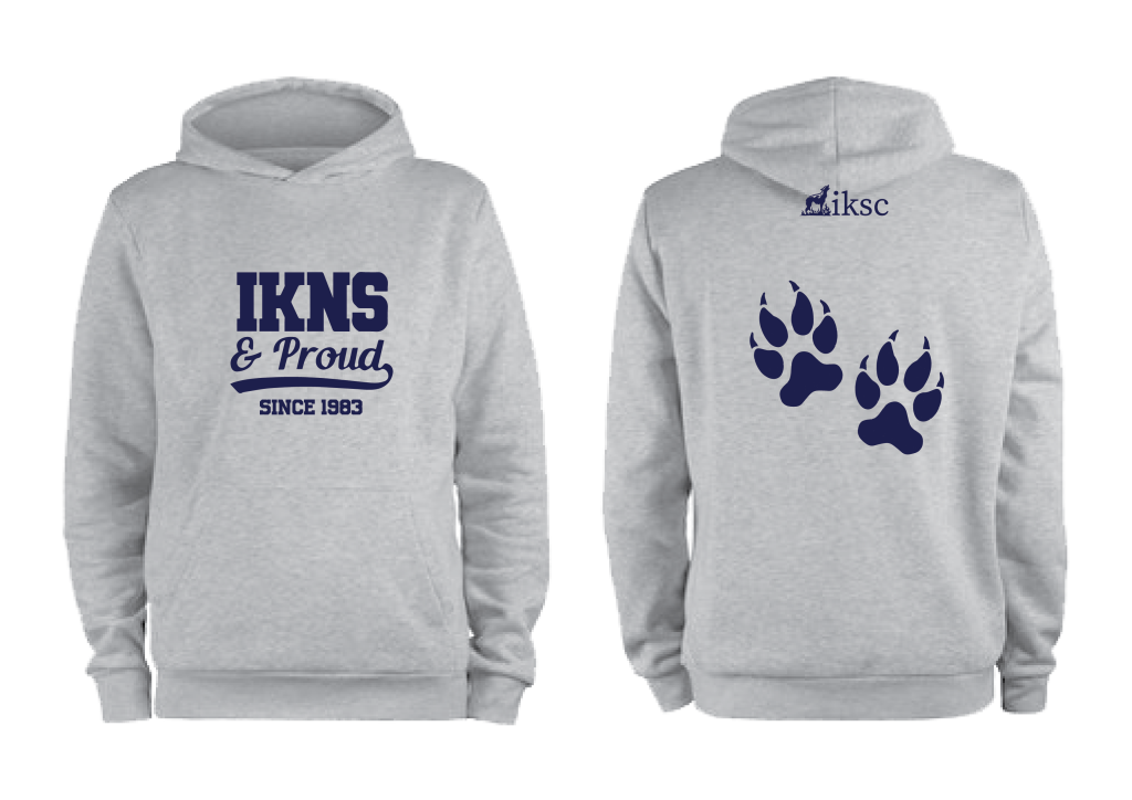 IKNS & Proud Hoodie | Grey Hoodie with Navy Blue Print