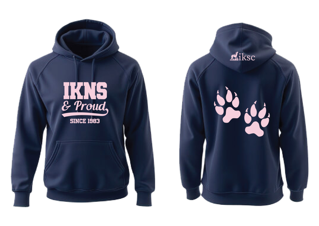 IKNS & Proud Hoodie | Navy Blue Hoodie with Pink Print